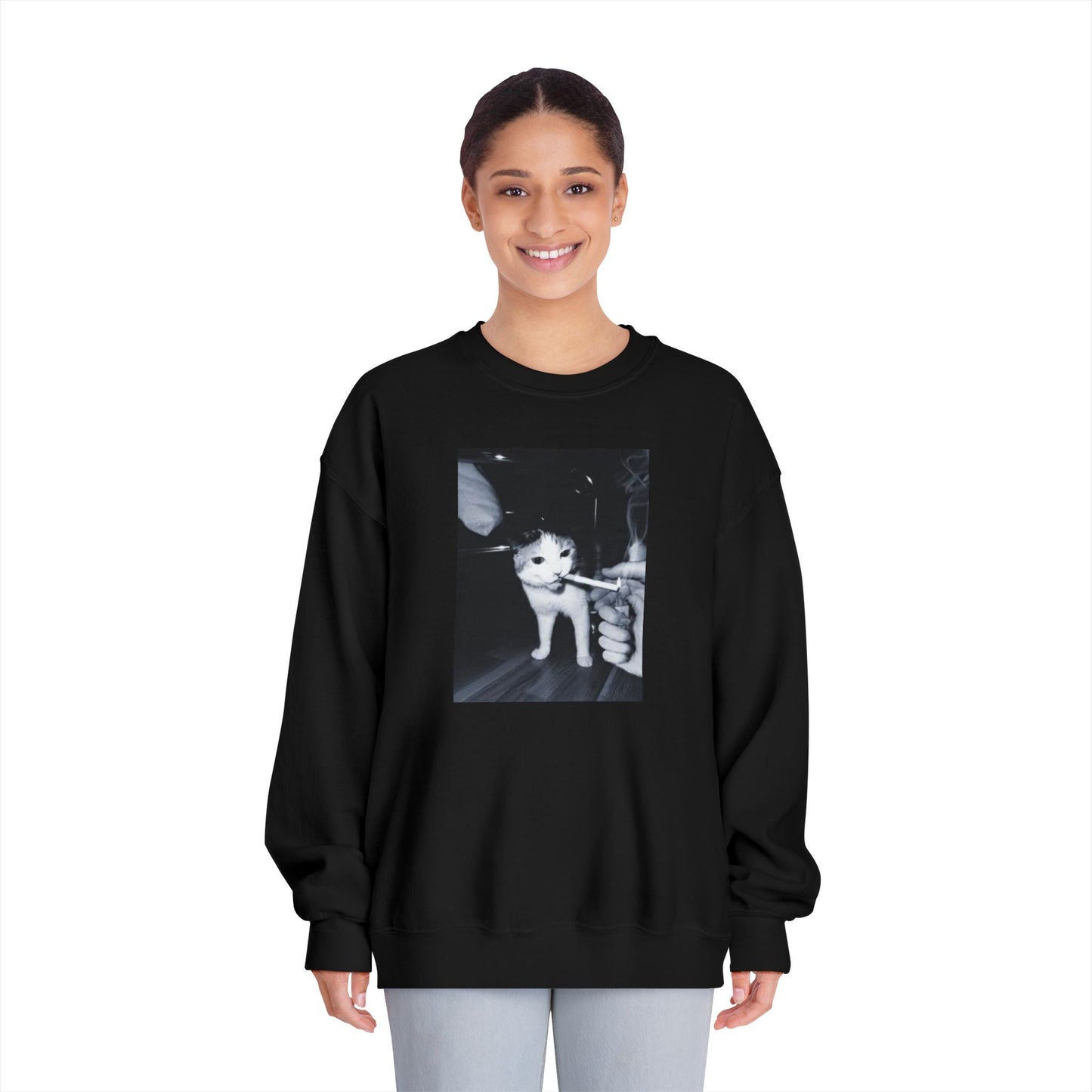 Smoking Cat Crewneck